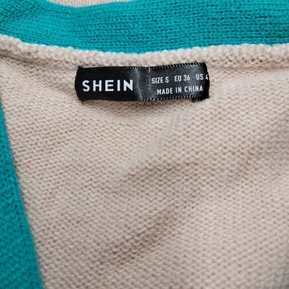 SHEIN Color Block Crop Cardigan - Picture 7 of 7